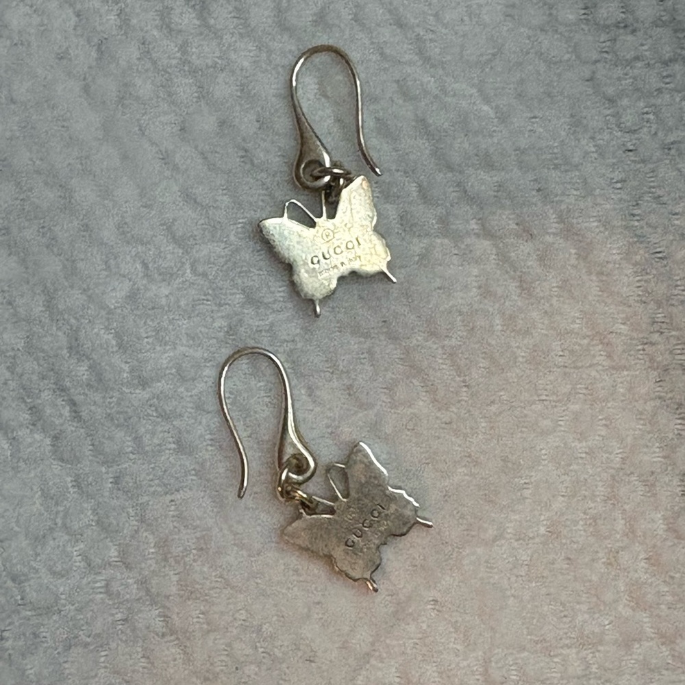 Gucci Metallic Butterfly Dangle Earrings
